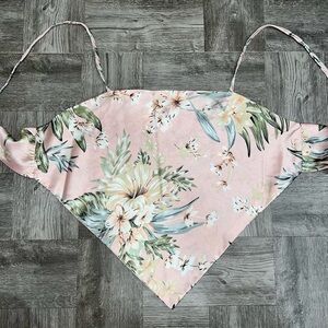 SHEIN Pink Floral Tie Back Top Size Medium